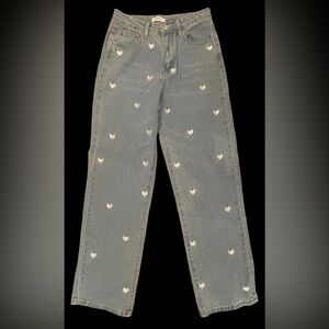Forever 21 Jeans- Embroidered Heart Detail